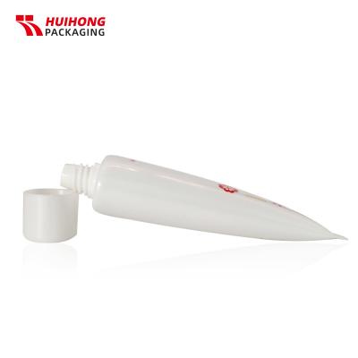 나사 타원형 뚜껑이있는 100ml 흰색 부드러운 화장품 튜브